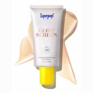 supergoop! glowscreen primer + broad spectrum sunscreen - protects against blue light, hydrates with hyaluronic acid, vitamin b5 & niacinamide, spf 40 pa+++ - instantly adds radiance, 1.7 fl oz logo