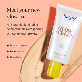 img 3 attached to Supergoop! Glowscreen Primer + Broad Spectrum Sunscreen - Protects Against Blue Light, Hydrates With Hyaluronic Acid, Vitamin B5 & Niacinamide, SPF 40 PA+++ - Instantly Adds Radiance, 1.7 Fl Oz