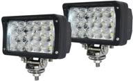 high-performance 12v led work lights - 2packs 45w 6inch bar flood lights 🔆 w/ flush mount brackets for trucks, off-road 4x4, atv, suv, utv, boat - waterproof design логотип