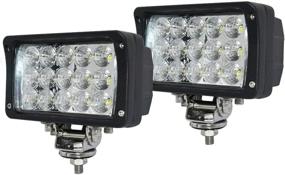 img 4 attached to High-Performance 12V LED Work Lights - 2PACKS 45W 6inch Bar Flood Lights 🔆 w/ Flush Mount Brackets for Trucks, Off-Road 4x4, ATV, SUV, UTV, Boat - Waterproof Design