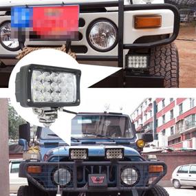 img 3 attached to High-Performance 12V LED Work Lights - 2PACKS 45W 6inch Bar Flood Lights 🔆 w/ Flush Mount Brackets for Trucks, Off-Road 4x4, ATV, SUV, UTV, Boat - Waterproof Design