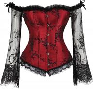 elegant renaissance overbust corset with lace ruched sleeves for women logo