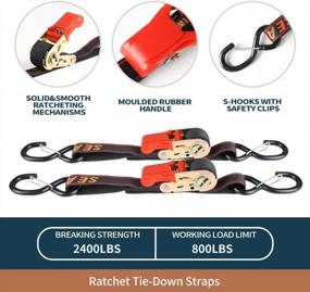 img 3 attached to Secure Your Boat With Seamander Heavy Duty Ratchet Straps - 1In X 30In For Trailer, Pontoon, Jetboat, & More
