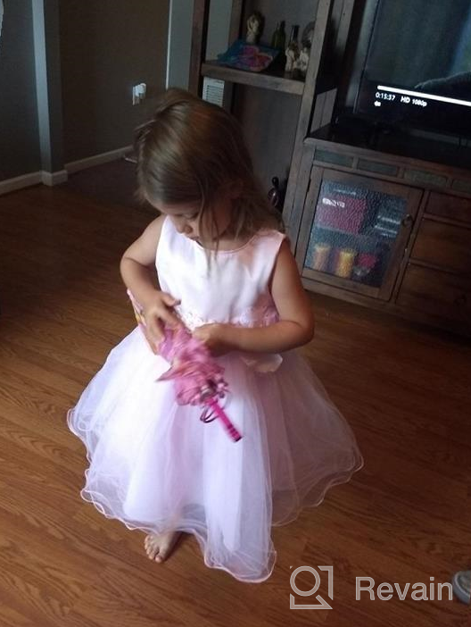 img 1 attached to Merry Day Little Girls Tulle Flower Dress Ball Gown: Perfect for Wedding Birthday Party, Ages 0-10 Years review by Ashley Murray