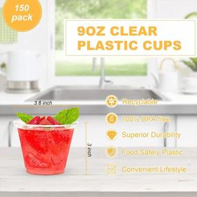 img 3 attached to TashiBox Clear Plastic Cups - 9Oz - Pack Of 150 - Disposable Tumbler For Cocktails, Wine, And More - Ideal Party Supplies For Any Occasion