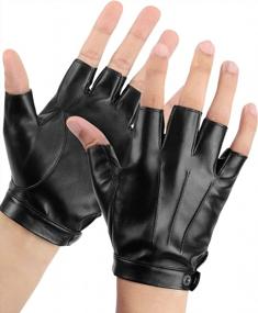 img 4 attached to 🧤 Leather Outdoor Fingerless Driving Gloves