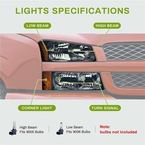 img 2 attached to AUTOSAVER88 Headlight Assembly Compatible With 2003-2006 Chevy Avalanche/2003-2007 Chevrolet Silverado 1500 2500 3500 1500HD 2500HD Pickup
