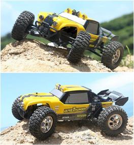 img 1 attached to Get Ready To Race: KELIWOW 1:12 4WD Waterproof RC Car With LED Lights 2.4GHz 25MPH Desert Off-Road Buggy In Yellow