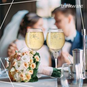 img 2 attached to Trinkware Wedding Wine Glass - Mr And Mrs Wine Glass With Silver Rim - Wedding Gift For Couple - Rhinestone Diamond Studded Bride And Groom Glass - Wedding Gift For Bride - Mr And Mrs Gift Set Of 2