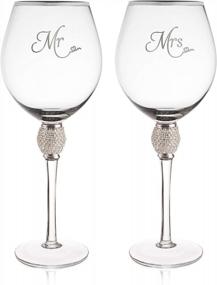 img 4 attached to Trinkware Wedding Wine Glass - Mr And Mrs Wine Glass With Silver Rim - Wedding Gift For Couple - Rhinestone Diamond Studded Bride And Groom Glass - Wedding Gift For Bride - Mr And Mrs Gift Set Of 2