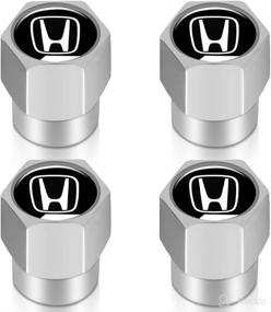 img 4 attached to 🔩 4 Piece Silver Valve Stem Cap Set for Honda Civic, Accord, Insight, Clarity, CR-V, HR-V, & Pilot Series - Tire Valve Stem Cover Accessory