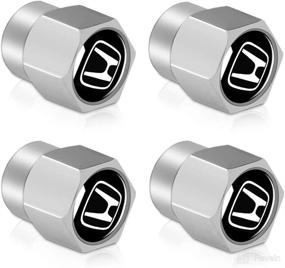 img 3 attached to 🔩 4 Piece Silver Valve Stem Cap Set for Honda Civic, Accord, Insight, Clarity, CR-V, HR-V, & Pilot Series - Tire Valve Stem Cover Accessory