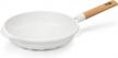nonstick frying pan 100% pfoa free cookware induction skillet stir fry pan 9.5 inch - white logo