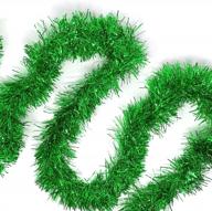 allgala 50 feet christmas foil tinsel garland decoration for holiday tree walll rail home office event-green-xg93206 logo