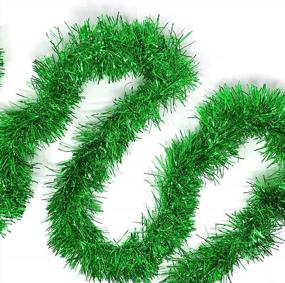 img 2 attached to Allgala 50 Feet Christmas Foil Tinsel Garland Decoration For Holiday Tree Walll Rail Home Office Event-Green-XG93206