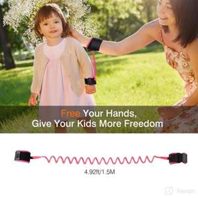 img 2 attached to Zooawa Anti Lost Wrist Link for Toddlers, Kid Leashes Babies Wrist Safety Harness - Pink, 4.9ft/1.5m for Outdoor Travel