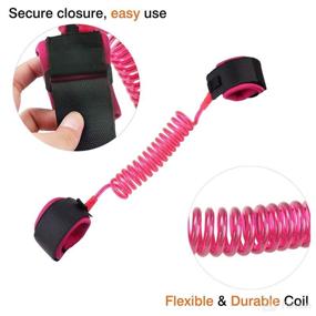 img 1 attached to Zooawa Anti Lost Wrist Link for Toddlers, Kid Leashes Babies Wrist Safety Harness - Pink, 4.9ft/1.5m for Outdoor Travel