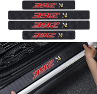 🚗 4pcs carbon fiber door sill scratch protector for dodge challenger charger 392 scat pack - mag-ai, car threshold door sill protective logo