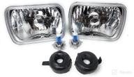 🔦 h6054 7 x 6 inch glass lens conversion kit: upgraded h4 halogen high low beam headlight lamp - hid led compatible - h4 7x6 5x7 replacement логотип