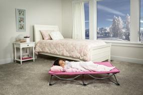 img 1 attached to Переносная детская кроватка Regalo My Cot, в комплекте с простынью, розовая