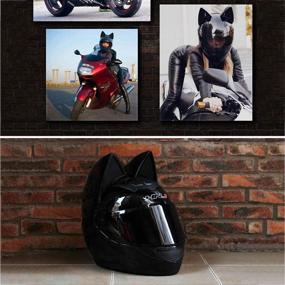 img 2 attached to 🐱 Customized Cat Ear Motorcycle Helmet for Adults – Stylish Locomotive Full Face Helmet for Men and Women, DOT/FMVSS-218 Certified – Ideal for Year-round Use