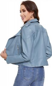 img 2 attached to Fahsyee Women'S Plus Size Leather Moto Biker Jacket - Lightweight Vegan Pleather Fashion