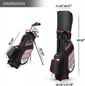 img 2 attached to Темно-синяя сумка для гольфа: легкая, портативная и организованная с 14-полосным разделителем и пылезащитным чехлом