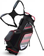 navy golf stand bag: lightweight, portable and organized with 14 way divider and dust cover logo