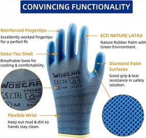 img 3 attached to Get The Job Done With Wostar Working Texture Gloves: Perfect For Coating And Gardening Tasks