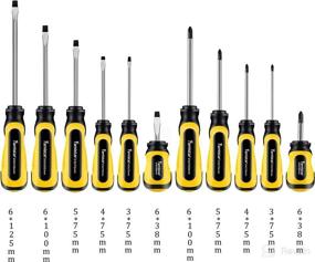 img 3 attached to Famistar 11-PCS Magnetic Screwdriver Set: Precision Machined 6 Phillips + 5 Flat Combo for Effective Vehicle, Kitchen Appliance, and Washer Repairing