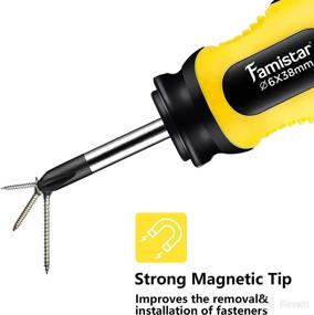 img 2 attached to Famistar 11-PCS Magnetic Screwdriver Set: Precision Machined 6 Phillips + 5 Flat Combo for Effective Vehicle, Kitchen Appliance, and Washer Repairing