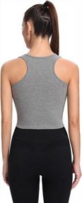 img 1 attached to Set Of 5 Femdouce Sleeveless Crop Tank Tops For Women - Racerback Sport & Workout Basics - Cotton Exercise Running Shirts
