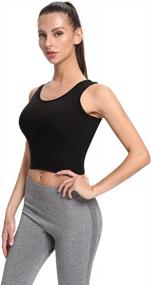 img 2 attached to Set Of 5 Femdouce Sleeveless Crop Tank Tops For Women - Racerback Sport & Workout Basics - Cotton Exercise Running Shirts