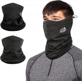 img 4 attached to Neck Warmer Gaiter Face Mask Scarf Windproof Ski Balaclava Bandana Gators For Winter Autumn Adjustable Breathable Reusable