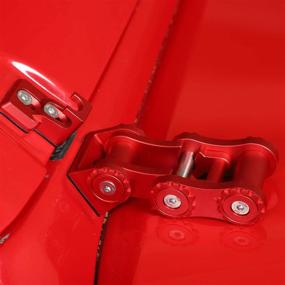 img 1 attached to 🔒 RT-TCZ Stainless Steel Hood Latches Kit for Jeep Wrangler JK JKU 2007-2018 Unlimited - Premium Lock Catch Latches with Red Accent