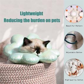 img 2 attached to Isheurg Cat Cone Protective Waterproof Collar for Dogs - Adjustable Recovery Soft Collar for Wound Healing, Prevent Stitches, Wounds & Rashes - Comfy E Recovery Collar (Green-Medium)