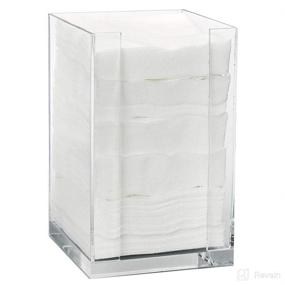 img 2 attached to 🧻 Clear Acrylic Square Pad Dispenser - Open Sides and Top - Cocktail Napkin Dispenser - Fits 4” x 4” Cotton Pads - 7” Height x 4.25” Width x 4.25” Length