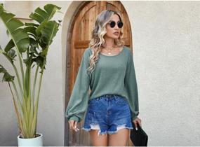 img 1 attached to ZAFUL Ribbed Cropped Top With Lantern Sleeves And Drop Shoulders For Women - Chic Knit Blouse