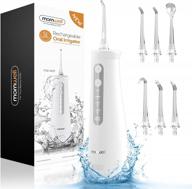 mornwell professional portable water flosser for teeth cleaning - 270ml, 4 cleaning modes, 6 jet tips, ipx7 waterproof, usb rechargeable logo