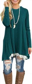 img 1 attached to Stylish And Chic Women'S Lace Tunic Blouse With Long Sleeves And A-Line Fit From WEKILI