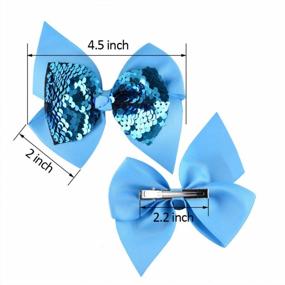img 3 attached to Добавьте немного блеска с двусторонними бантиками с пайетками и заколками для волос SIQUK из 30 предметов для девочек