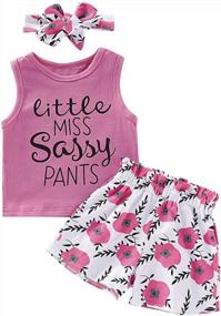 img 4 attached to Adorable Flower-Themed Summer Apparel Set For Your Baby Girl By Hipea