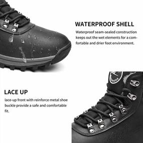 img 1 attached to RomenSi Mens Womens Winter Ankle Snow Hiking Boots Water Resistant Non Slip Sole Warm Fur Lined Boot