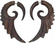 tropical-inspired feathered earrings: umbrellalaboratory's tribal organics faux gauges logo