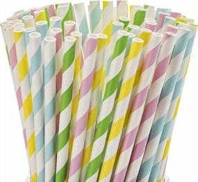 img 4 attached to DuraHome'S 400-Piece Biodegradable Paper Straws - Long Lasting & Colorful For Everyday And Special Occasions