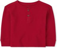 stay warm and stylish: children's place baby boy thermal henley top logo