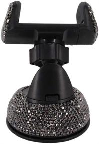 img 1 attached to 🌟 Stylish & Secure: Radish Stars Crystal Rhinestone Car Phone Mount for Dashboard - Adjustable & Strong Sticky - Black