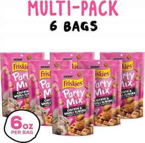 img 3 attached to Purina Friskies USA Made Cat Treats Party Mix Chicken & Waffle Flavors 6 Oz. Pouches - Pack Of 6
