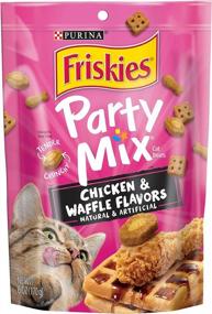 img 4 attached to Purina Friskies USA Made Cat Treats Party Mix Chicken & Waffle Flavors 6 Oz. Pouches - Pack Of 6