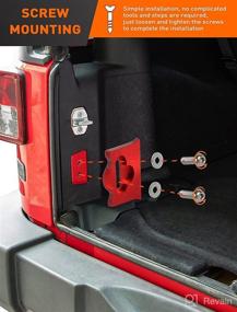 img 3 attached to 🔒 Savadicar TL01 Tailgate Limiter for Jeep Wrangler JK JKU - High-Quality Aluminum Alloy Rear Trunk Door Latch & Stopper - Red, 1 PCs